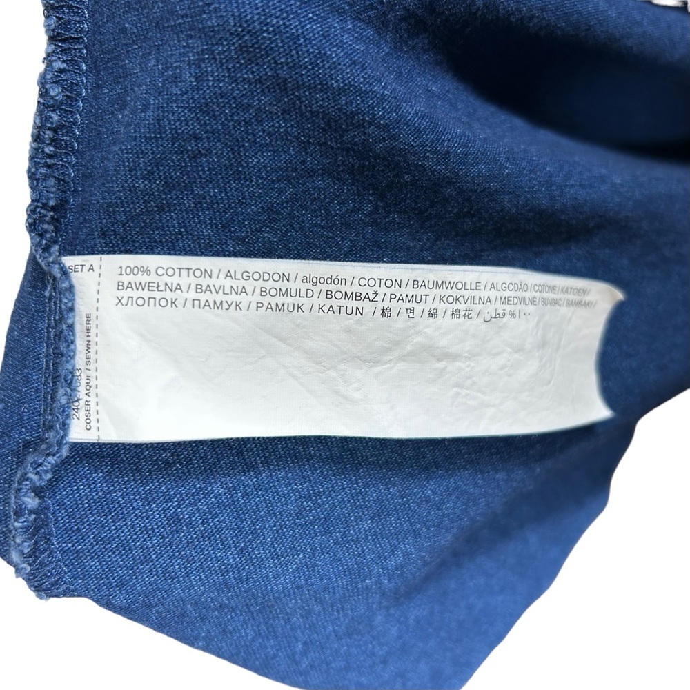 Mango Denim Keyhole Ruffle Tie Front Tank Top - Picture 6 of 9